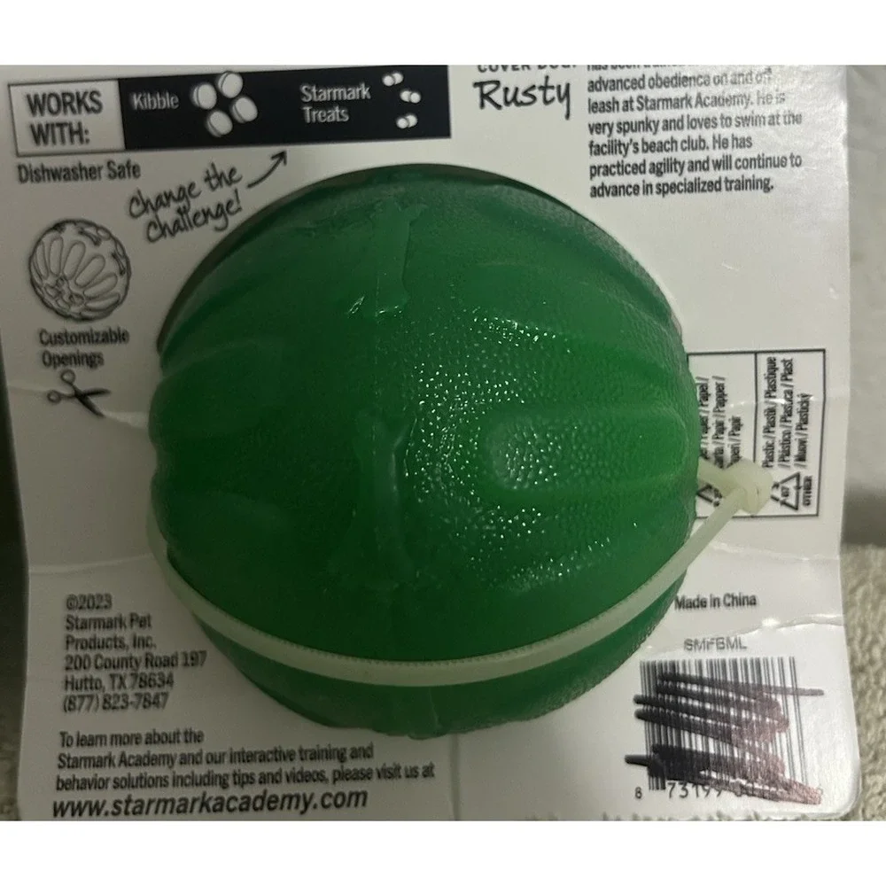 TWO StarMark Everlasting Medium Large Treat Dispensing Chew Balls Rubber Dog Toy